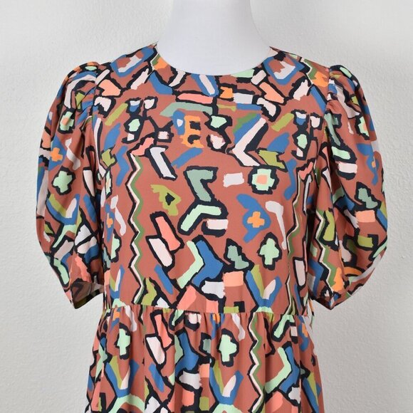 CROSBY Mollie Burch Abstract Printed Maxi Midi Dress - S - Picture 2 of 8